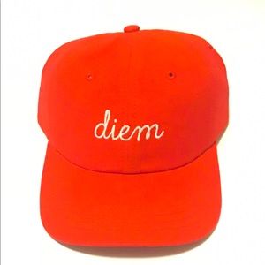 DIEM Red Men’s Dad Hat With White Writing